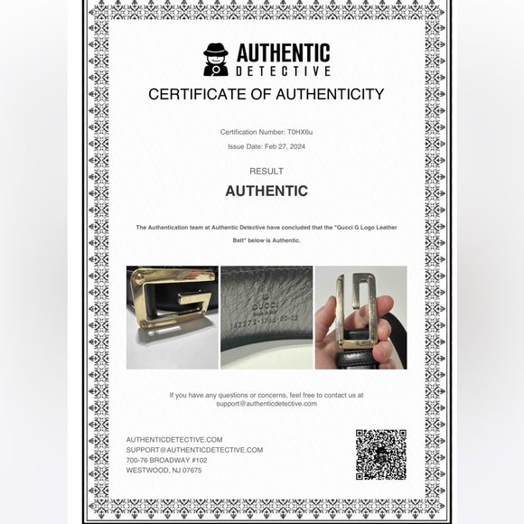 GUCCI authentic vintage G signature buckle black leather belt *authenticated* - Picture 6 of 17